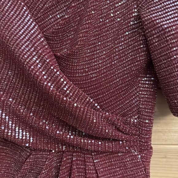 Adrianna Papell Size 6 Bethany Wrap Front Sequin Full Length Gown - Picture 8 of 14